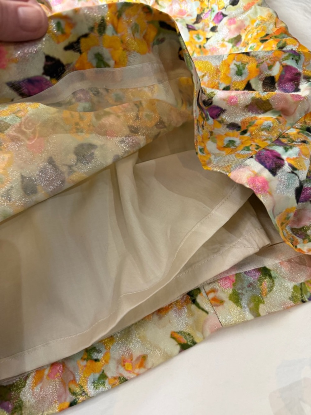 LEIFSDOTTIR ANTHROPOLOGIE‎ Aurelian Brocade Dress Metallic Floral 2 - Picture 12 of 14